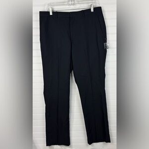 Perry Ellis men’s Black & navy Pinstripe Trousers dress pants. NWT. Size 34X30